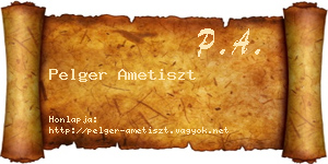 Pelger Ametiszt névjegykártya